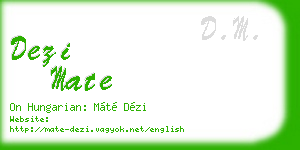 dezi mate business card